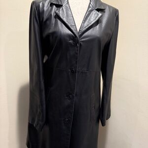 Women’s Black Leather Coat